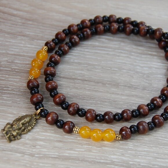 Elephant Necklace,Wood Necklace,Indian Necklace - Picture 3 of 3